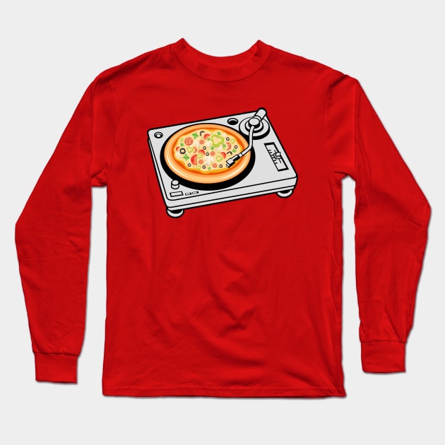 Pizza Scratch Music Long Sleeve T-Shirt by Mako Design 